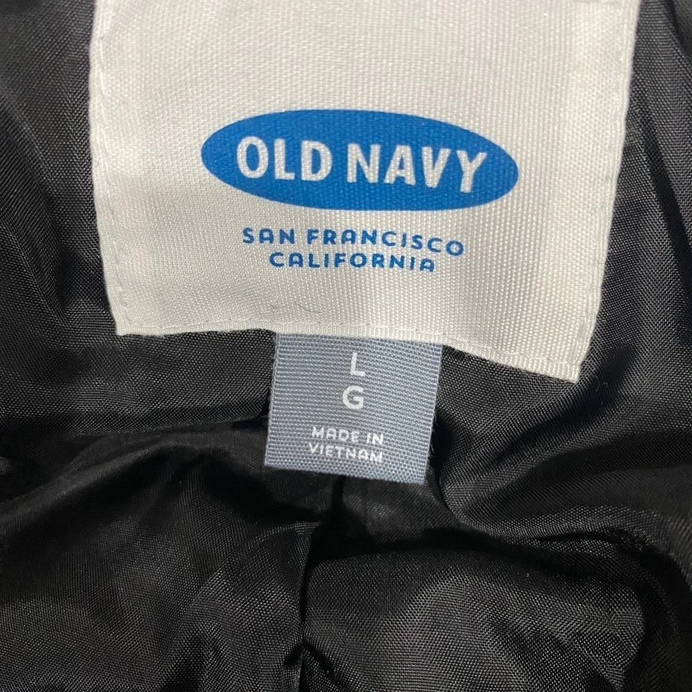 Old Navy Winter Coat w/ Fleece Lined Hood (Size: L, Color: Navy Blue) - Picture 3 of 3